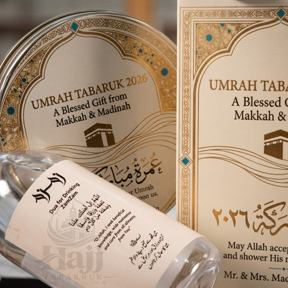 Premium Umrah Tabarruk Box Set with Zamzam Bottle & Tin - 1020