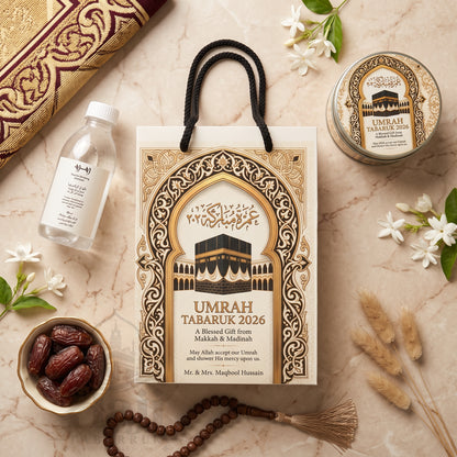 Premium Umrah Tabarruk Box Set with Zamzam Bottle & Tin - 1021