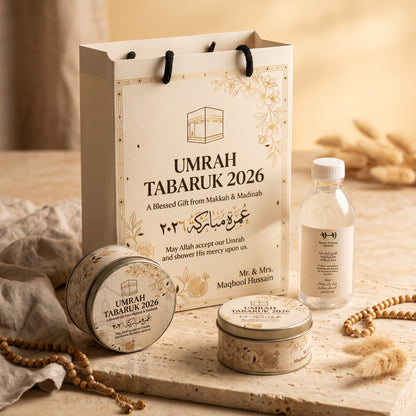 Premium Umrah Tabarruk Box Set with Zamzam Bottle & Tin - 1024