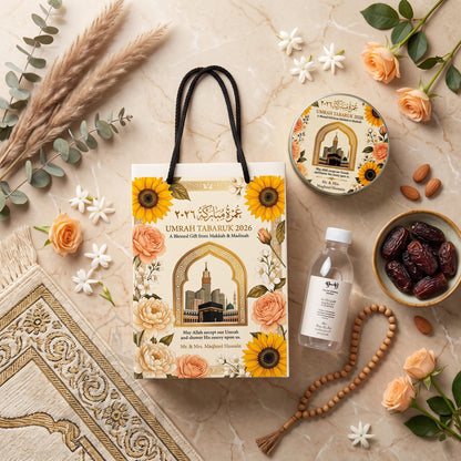 Premium Umrah Tabarruk Box Set with Zamzam Bottle & Tin - 1003