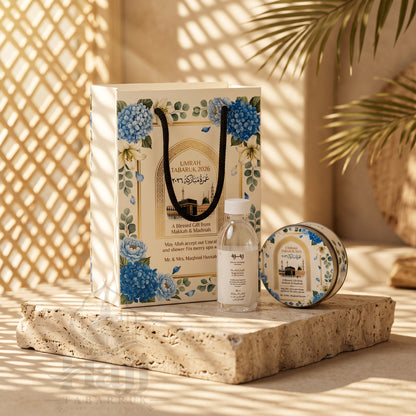 Premium Umrah Tabarruk Box Set with Zamzam Bottle & Tin - 1022