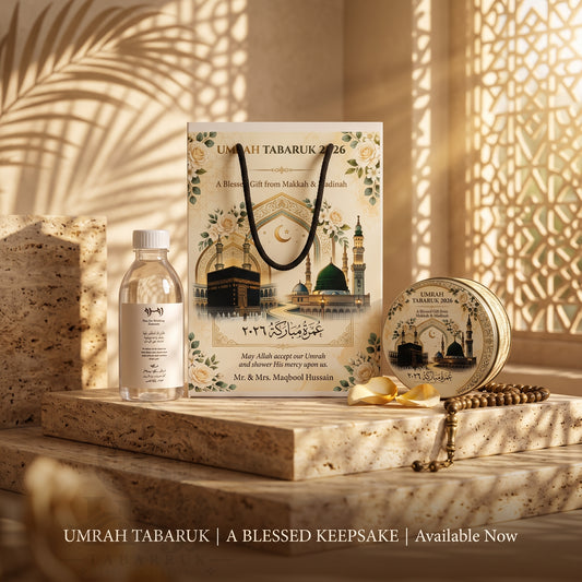 Premium Umrah Tabarruk Box Set with Zamzam Bottle & Tin - 1006