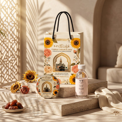 Premium Umrah Tabarruk Box Set with Zamzam Bottle & Tin - 1003