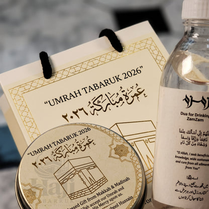 Premium Umrah Tabarruk Box Set with Zamzam Bottle & Tin - 1004